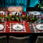 Preview: Paviot Sapin, weiß mit Tannenbaum bedruckt, rot.gruen, braun,style